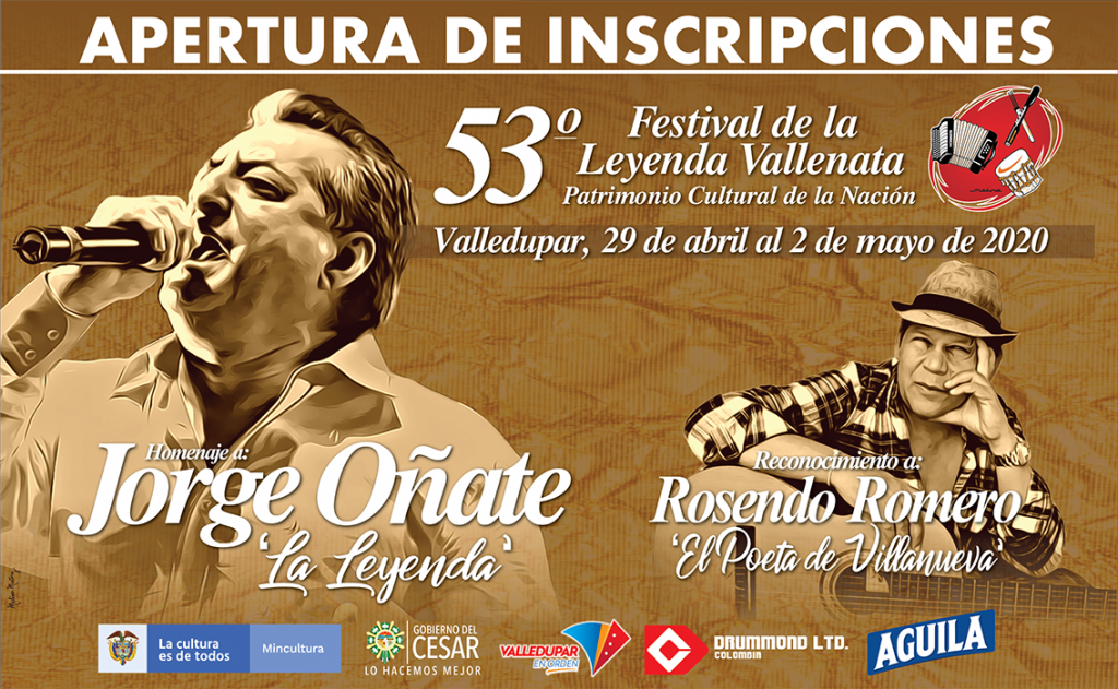 Del 17 de febrero hasta el 31 de marzo estarán abiertas las inscripciones para los concursos del 53º Festival de la Leyenda Vallenata