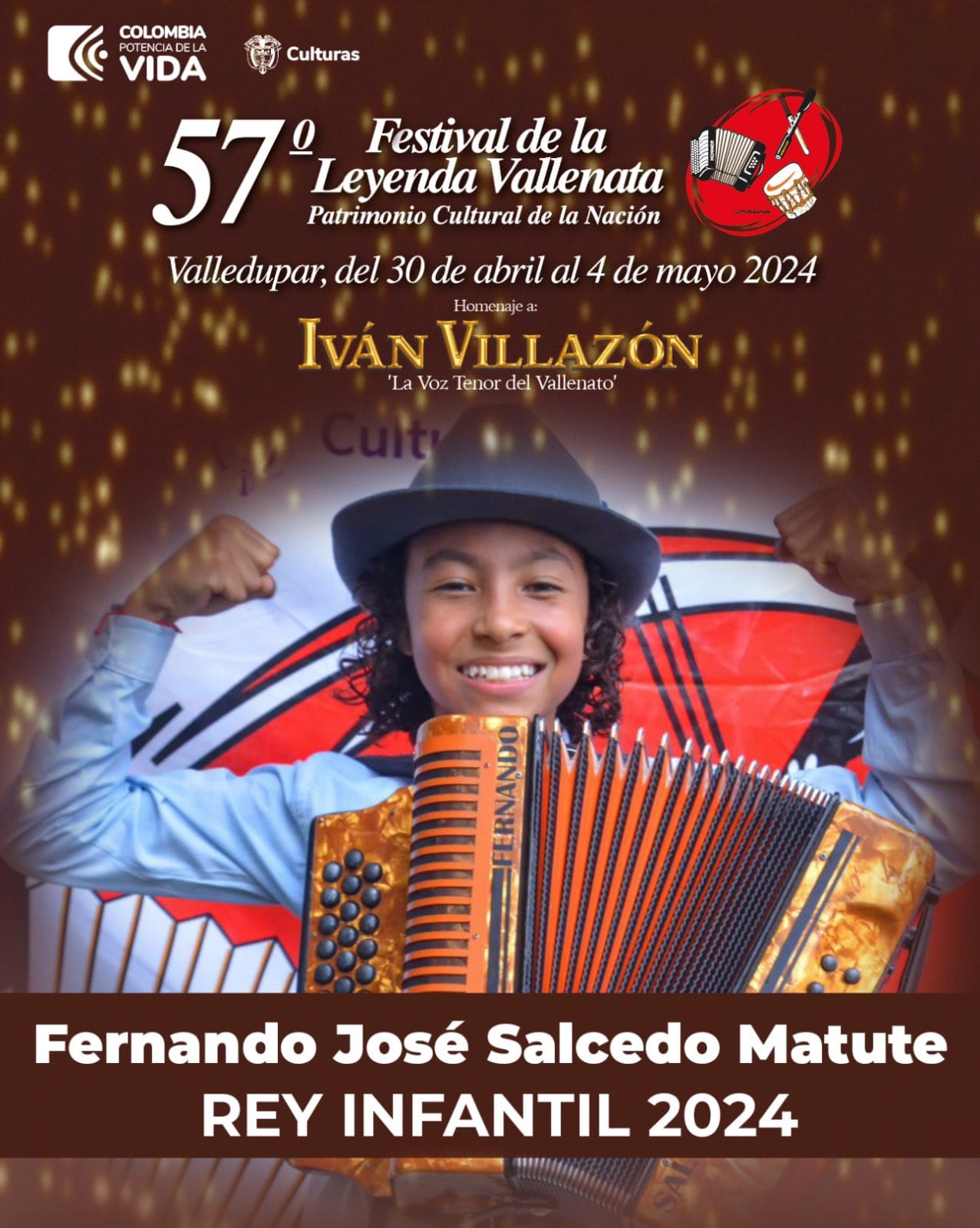 Primeros ganadores del 57 Festival de la Leyenda Vallenata en homenaje a Iván Villazón.