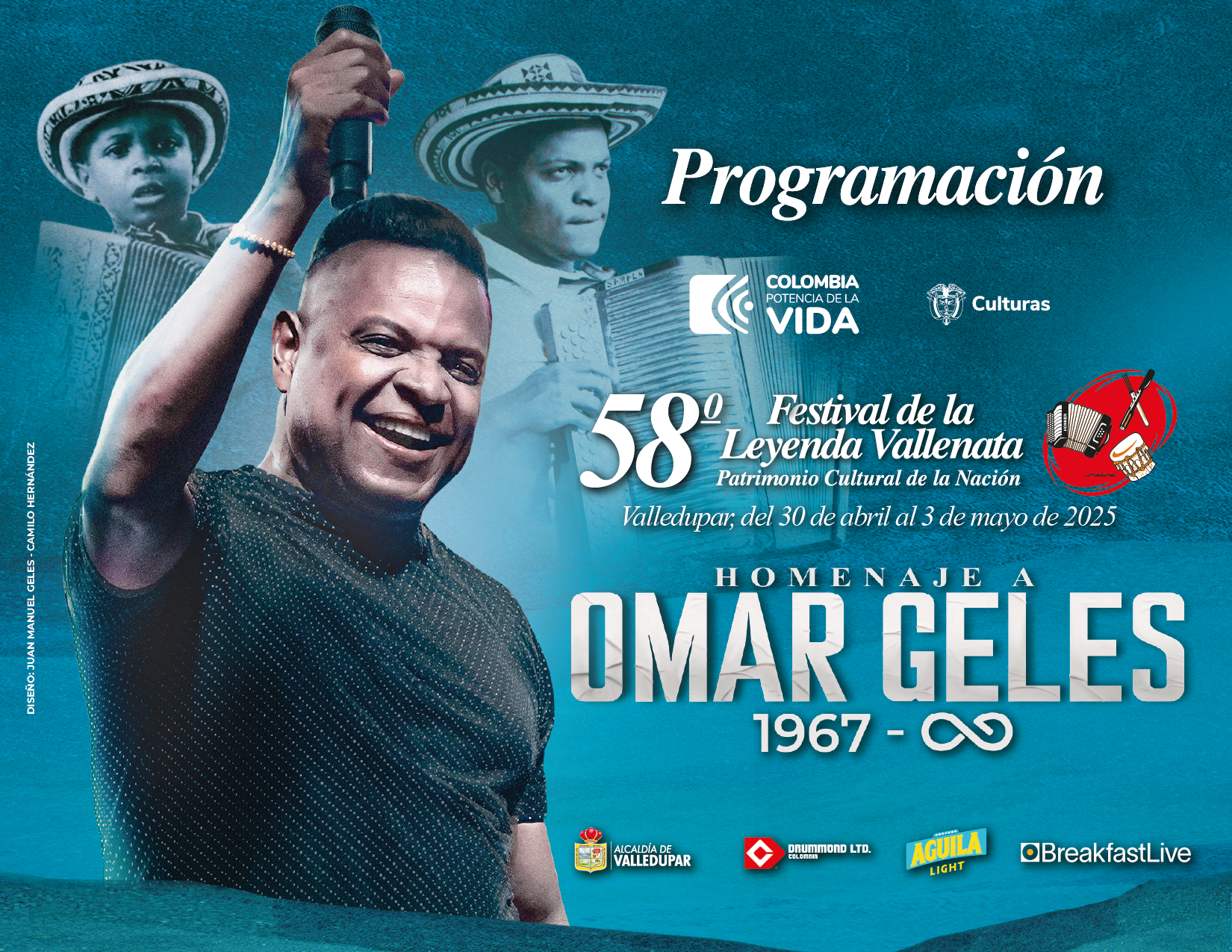 Programación del 58° Festival de la Leyenda Vallenata en homenaje al Rey Vallenato Omar Geles