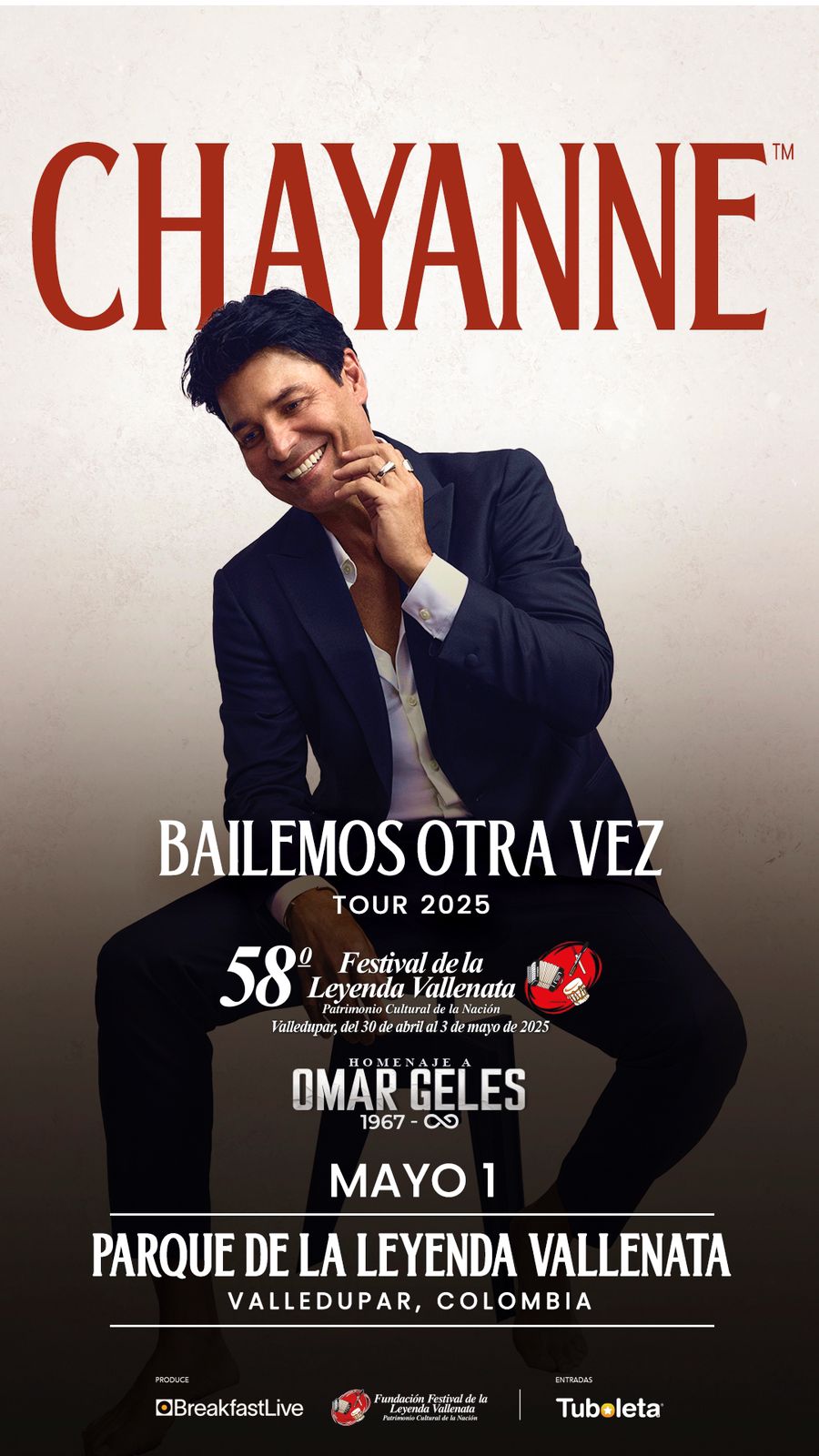 Chayanne, primer gran artista internacional del Festival de la Leyenda Vallenata 2025