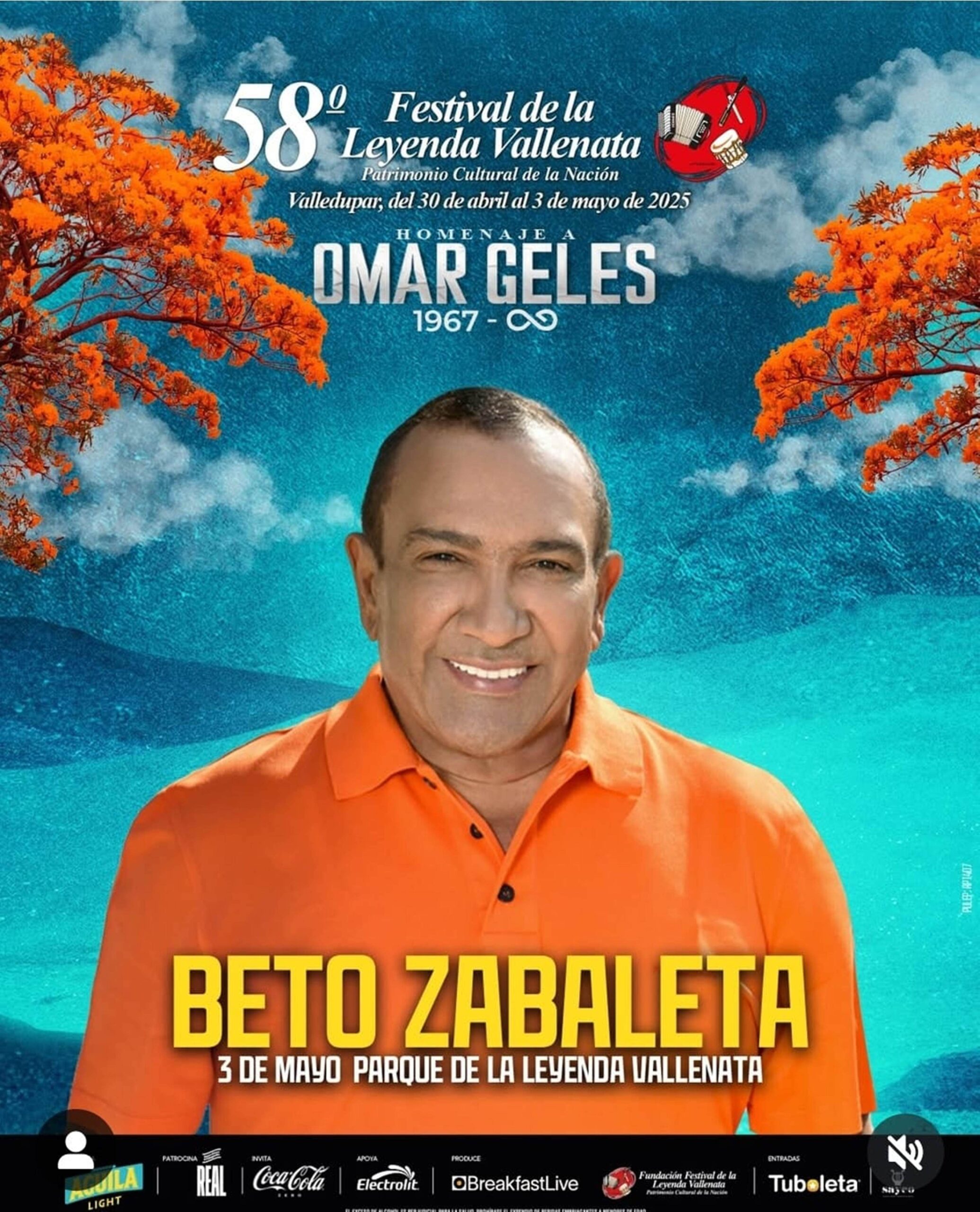 Beto Zabaleta, nuevo anuncio del Festival de la Leyenda Vallenata 2025