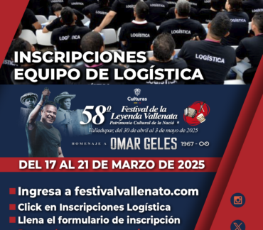 Abiertas inscripciones para aspirantes a conformar el Equipo de Logística del 58° Festival de la Leyenda Vallenata