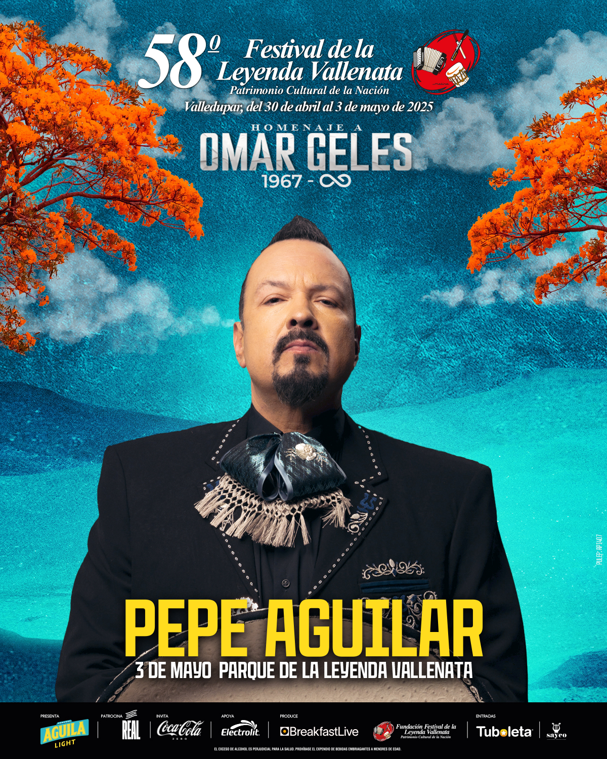 Pepe Aguilar y su folclor mexicano se tomará el Festival de la Leyenda Vallenata 2025