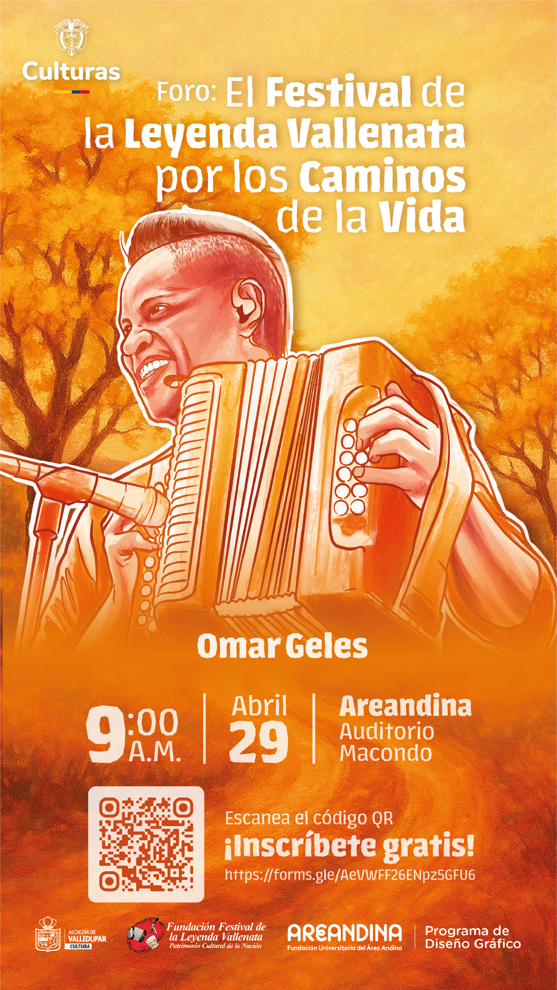 El 29 de abril se realizará el foro, Festival de la Leyenda Vallenata por ‘Los caminos de la vida’