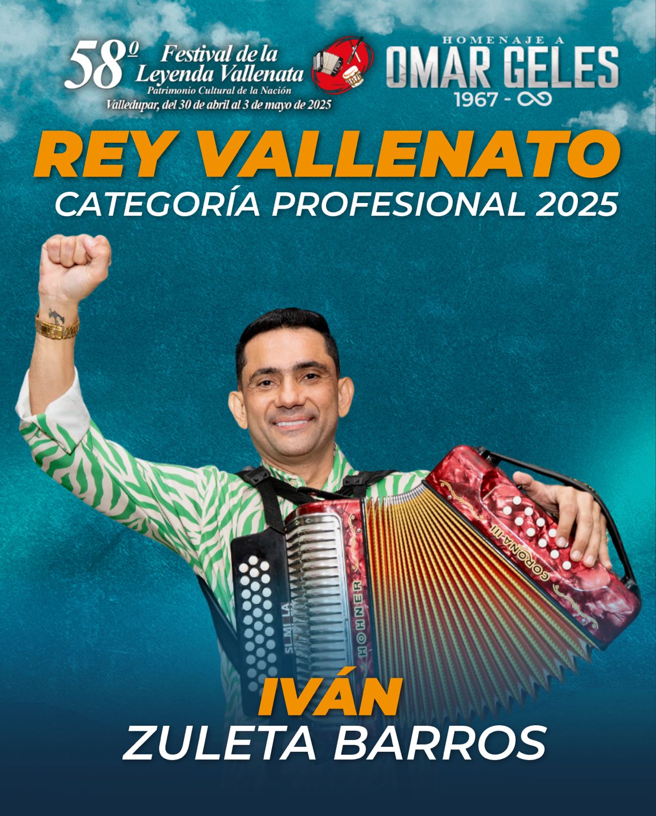 Iván Zuleta Barros, nuevo Rey Vallenato de dinastía
