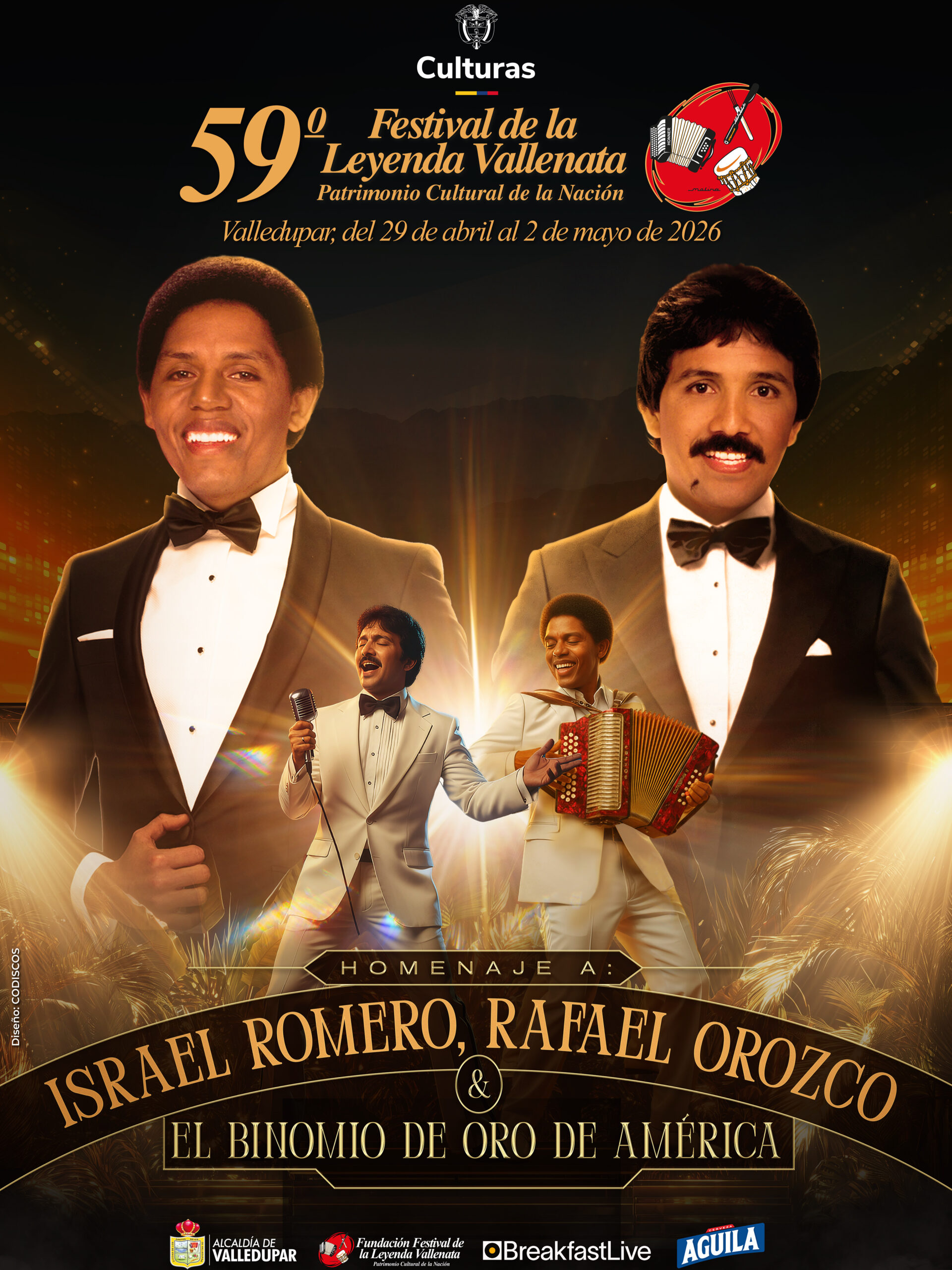 Develado afiche promocional del 59° Festival de la Leyenda Vallenata